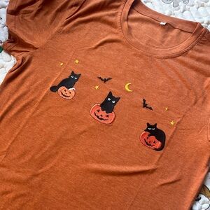 NEW Brown/ Rust Orange Halloween Graphic T-Shirt